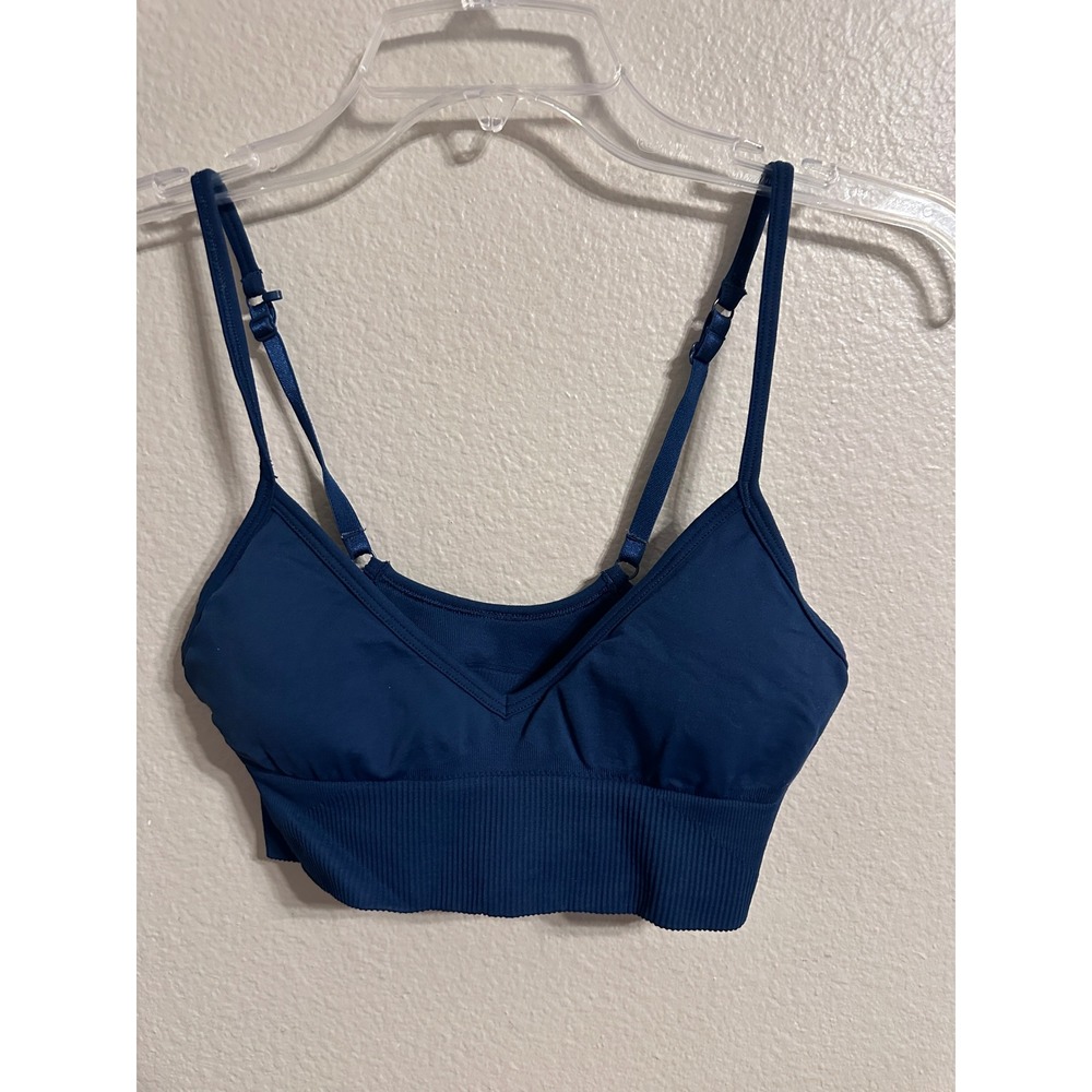Lululemon Align Tank Top Blue Ribbed Adjustable Straps Light Support